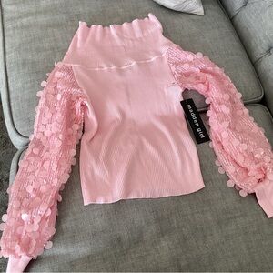 Madden Girl Blush Ribbed Turtleneck Sweater